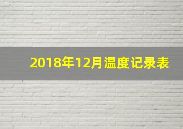 2018年12月温度记录表