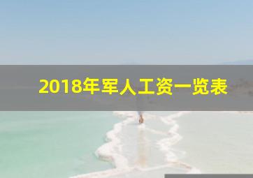 2018年军人工资一览表