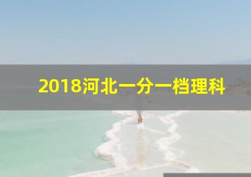 2018河北一分一档理科