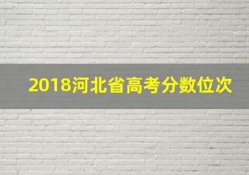 2018河北省高考分数位次