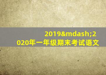 2019—2020年一年级期末考试语文