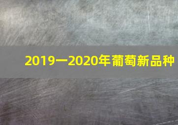 2019一2020年葡萄新品种