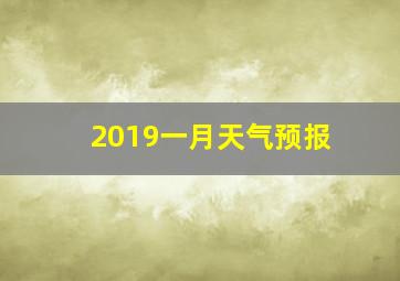 2019一月天气预报