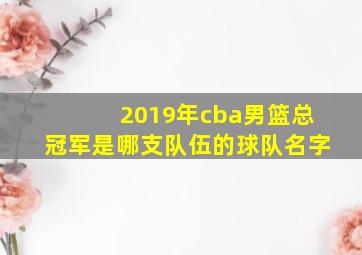 2019年cba男篮总冠军是哪支队伍的球队名字