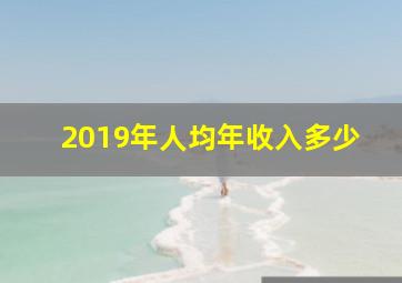 2019年人均年收入多少