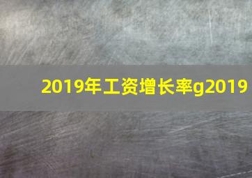 2019年工资增长率g2019