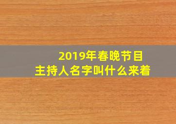 2019年春晚节目主持人名字叫什么来着