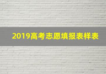 2019高考志愿填报表样表