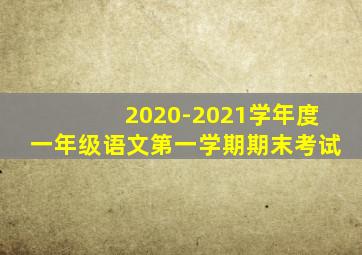 2020-2021学年度一年级语文第一学期期末考试