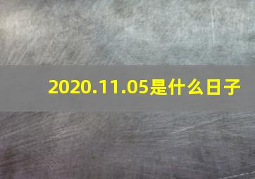 2020.11.05是什么日子