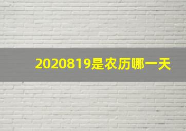 2020819是农历哪一天