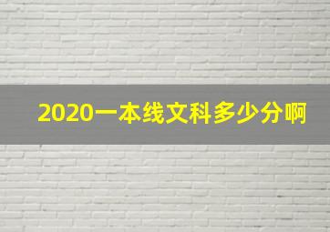 2020一本线文科多少分啊