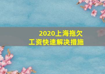 2020上海拖欠工资快速解决措施