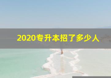 2020专升本招了多少人