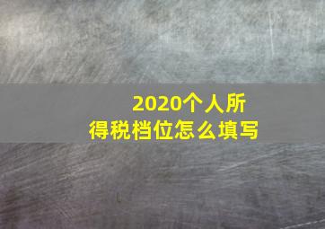 2020个人所得税档位怎么填写