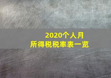 2020个人月所得税税率表一览