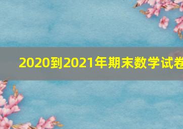 2020到2021年期末数学试卷