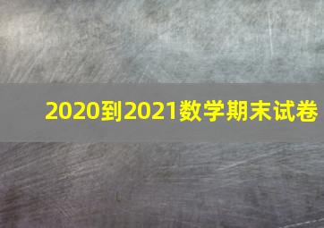 2020到2021数学期末试卷