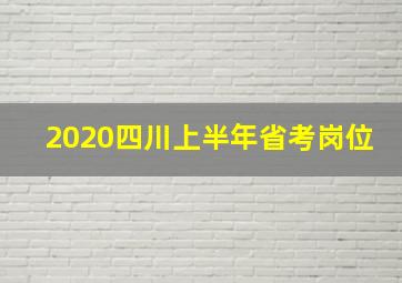 2020四川上半年省考岗位