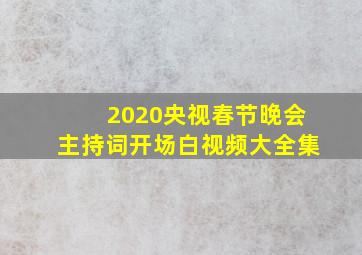 2020央视春节晚会主持词开场白视频大全集