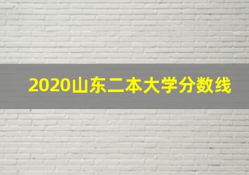 2020山东二本大学分数线