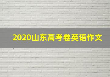 2020山东高考卷英语作文