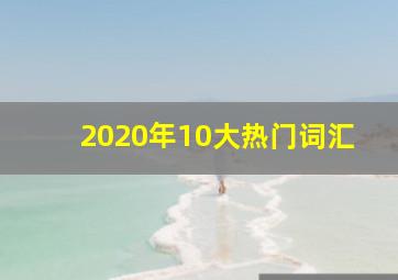 2020年10大热门词汇