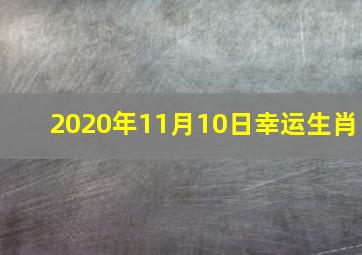 2020年11月10日幸运生肖