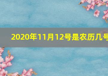 2020年11月12号是农历几号