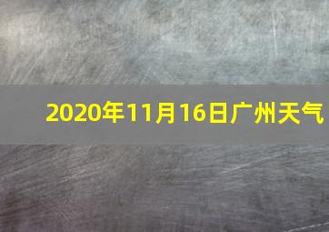 2020年11月16日广州天气