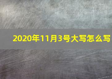 2020年11月3号大写怎么写