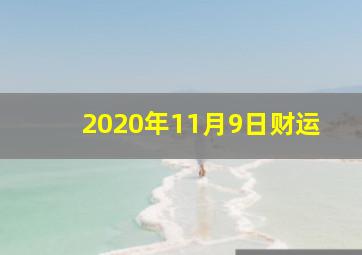 2020年11月9日财运