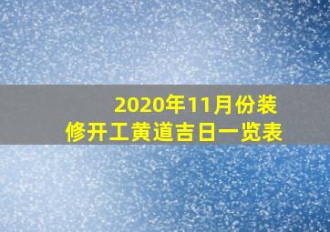 2020年11月份装修开工黄道吉日一览表