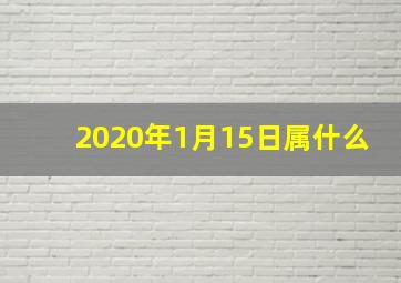 2020年1月15日属什么