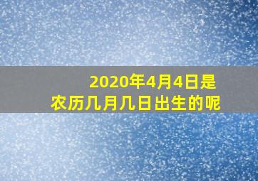 2020年4月4日是农历几月几日出生的呢