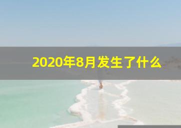 2020年8月发生了什么