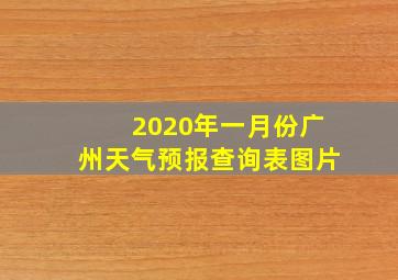 2020年一月份广州天气预报查询表图片