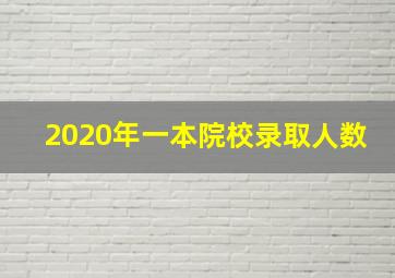 2020年一本院校录取人数