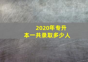 2020年专升本一共录取多少人