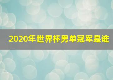 2020年世界杯男单冠军是谁