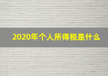 2020年个人所得税是什么