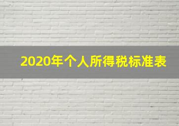 2020年个人所得税标准表