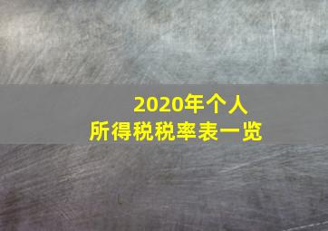 2020年个人所得税税率表一览