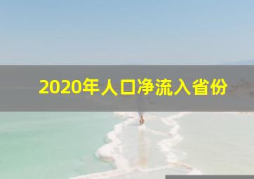 2020年人口净流入省份