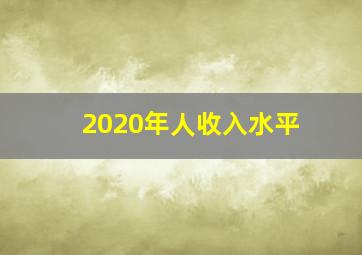 2020年人收入水平