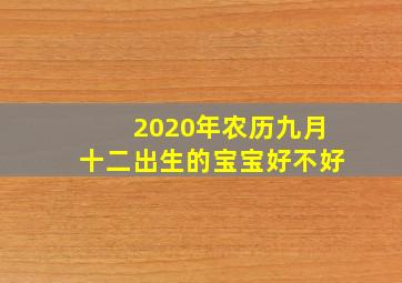 2020年农历九月十二出生的宝宝好不好