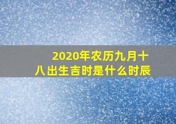 2020年农历九月十八出生吉时是什么时辰