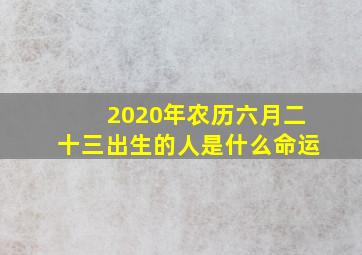 2020年农历六月二十三出生的人是什么命运