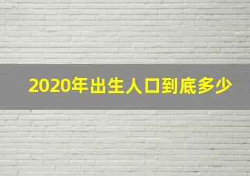 2020年出生人口到底多少