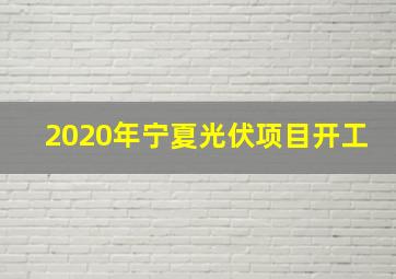 2020年宁夏光伏项目开工